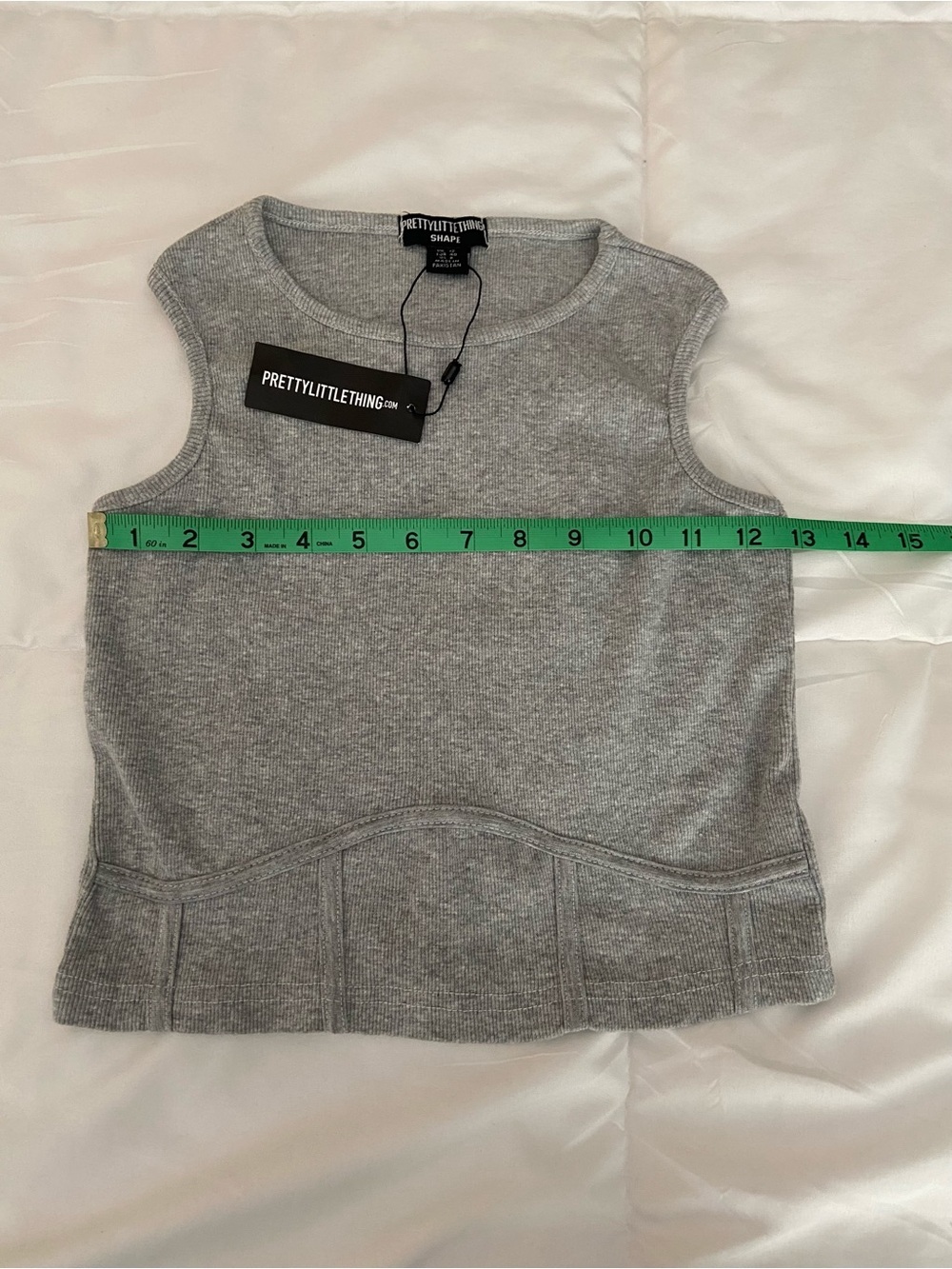 NWT PRETTY LITTLE THING GREY TOP SIZE 8 - Picture 5 of 7